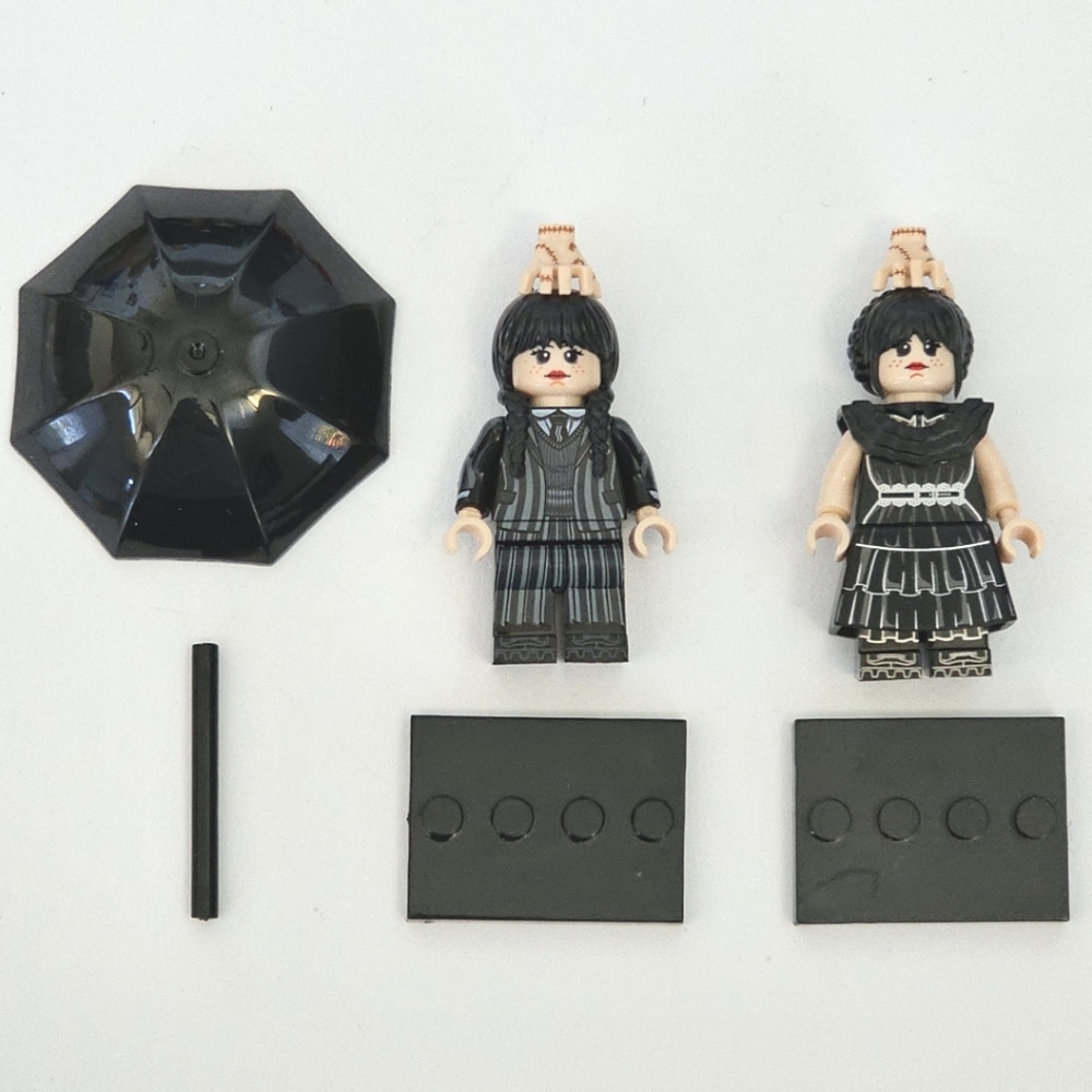 Lot of 2 Lego Compatible Wednesday Addams Minifigures